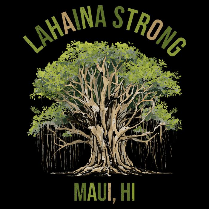 Vintage Maui Lahaina Hawaii Old Banyan Tree Strong For All Button