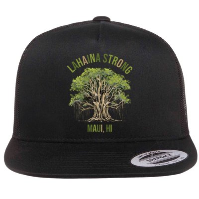 Vintage Maui Lahaina Hawaii Old Banyan Tree Strong For All Flat Bill Trucker Hat