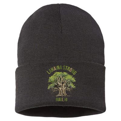 Vintage Maui Lahaina Hawaii Old Banyan Tree Strong For All Sustainable Knit Beanie