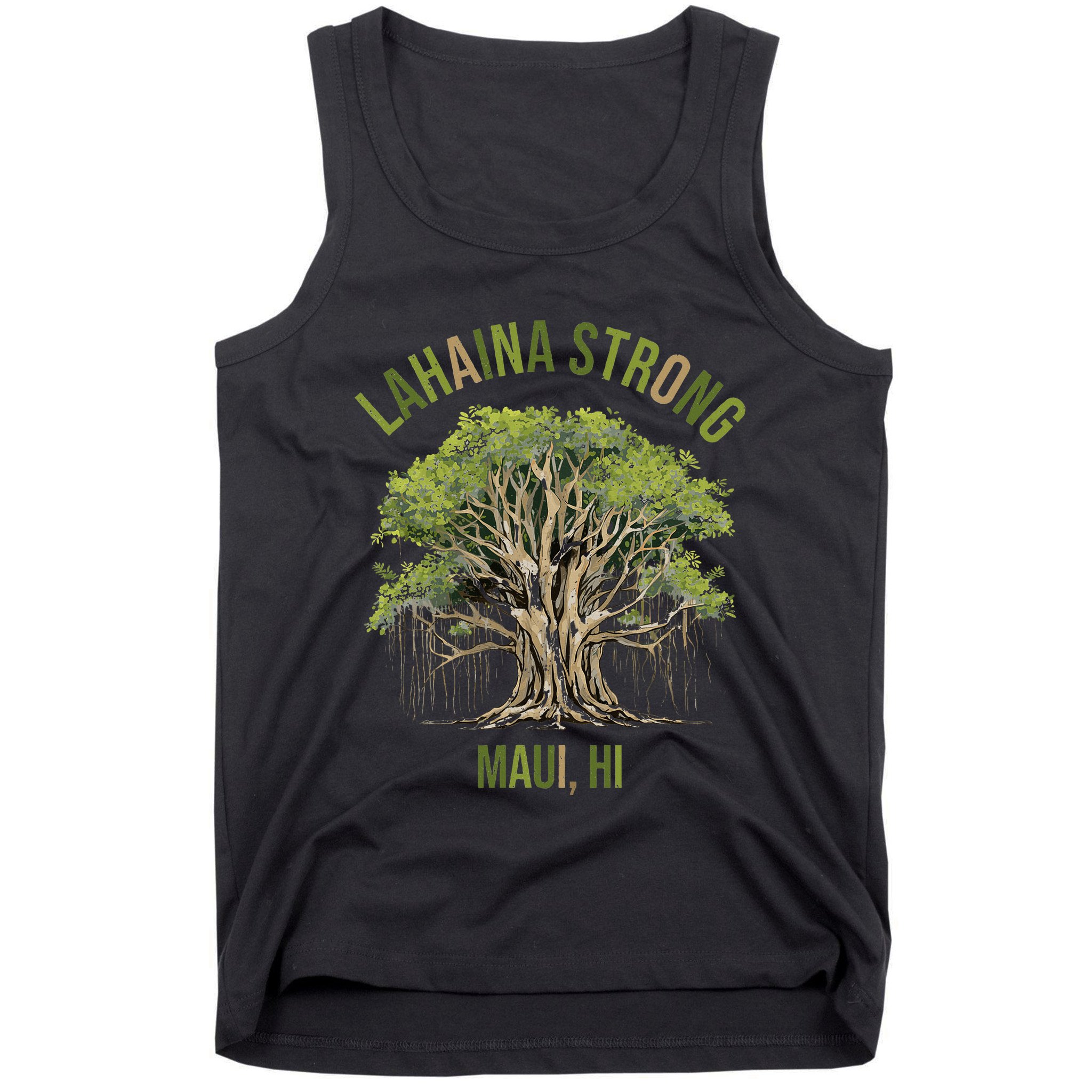 Vintage Maui Lahaina Hawaii Old Banyan Tree Strong For All Tank Top