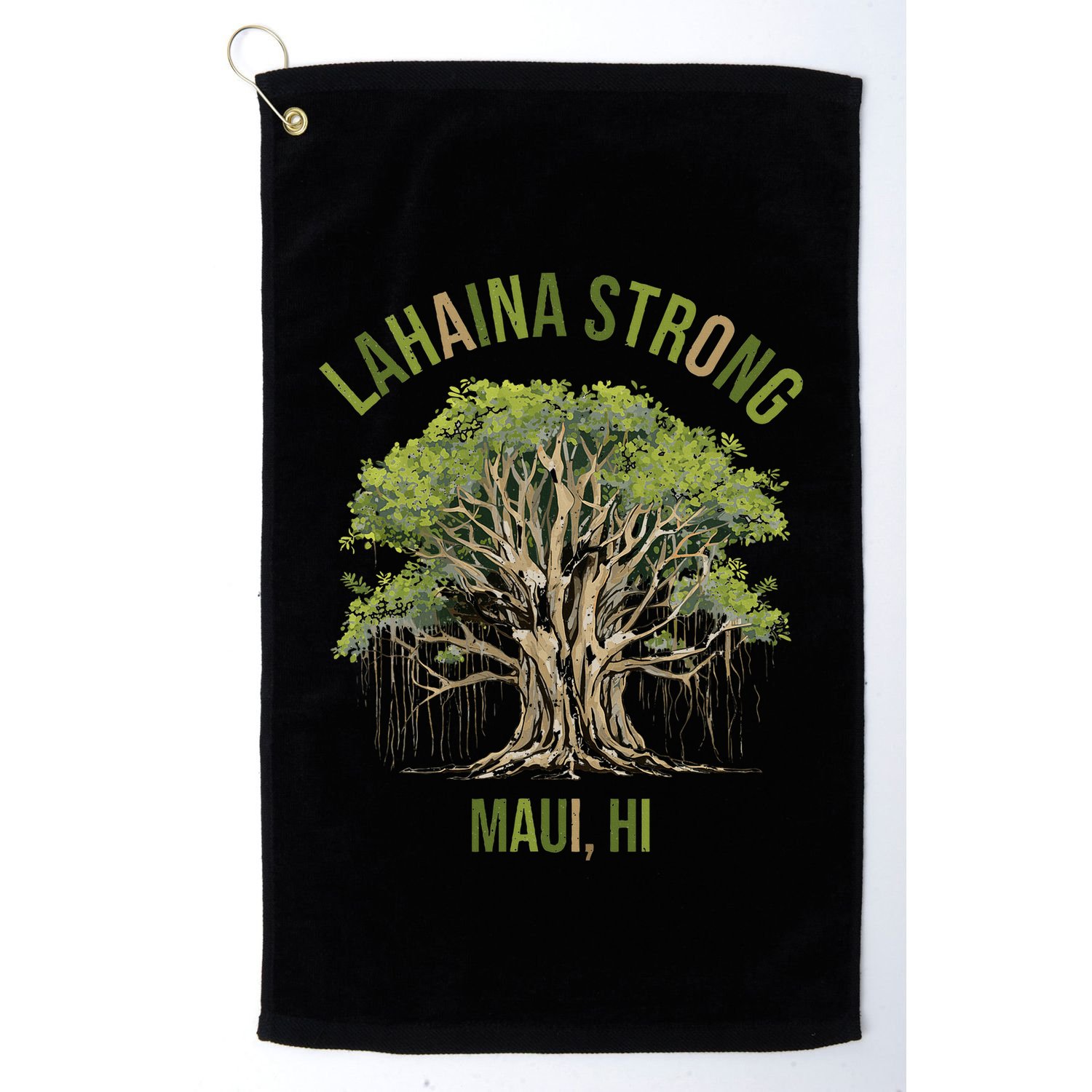 Vintage Maui Lahaina Hawaii Old Banyan Tree Strong For All Golf Towel