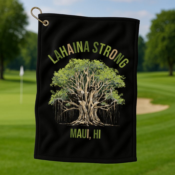 Vintage Maui Lahaina Hawaii Old Banyan Tree Strong For All Golf Towel