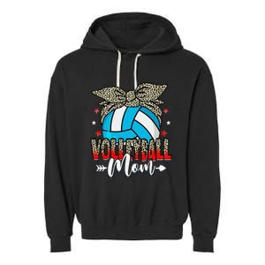 Volleyball Mom Life Game Day Leopard Cute Mother's Day Garment-Dyed Fleece Hoodie