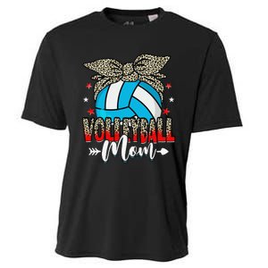 Volleyball Mom Life Game Day Leopard Cute Mother's Day Cooling Performance Crew T-Shirt