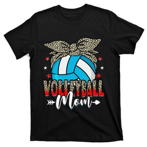 Volleyball Mom Life Game Day Leopard Cute Mother's Day T-Shirt