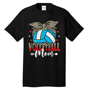 Volleyball Mom Life Game Day Leopard Cute Mother's Day Tall T-Shirt