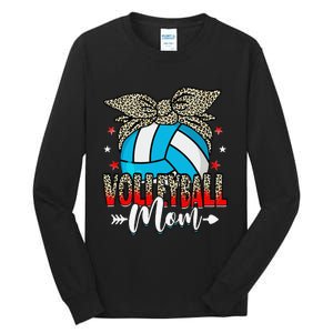 Volleyball Mom Life Game Day Leopard Cute Mother's Day Tall Long Sleeve T-Shirt