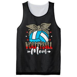 Volleyball Mom Life Game Day Leopard Cute Mother's Day Mesh Reversible Basketball Jersey Tank