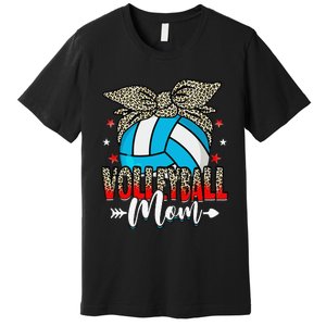 Volleyball Mom Life Game Day Leopard Cute Mother's Day Premium T-Shirt