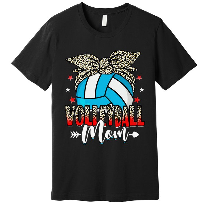 Volleyball Mom Life Game Day Leopard Cute Mother's Day Premium T-Shirt