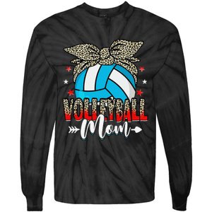 Volleyball Mom Life Game Day Leopard Cute Mother's Day Tie-Dye Long Sleeve Shirt