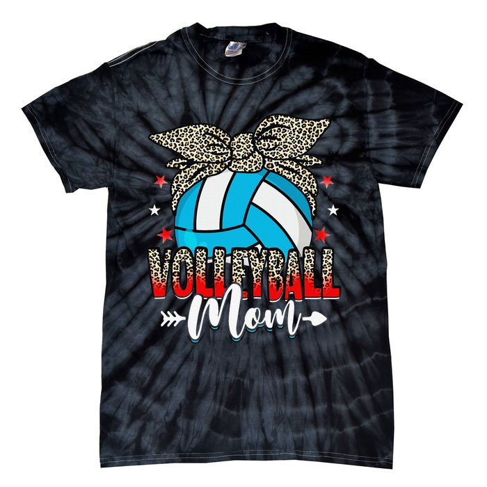 Volleyball Mom Life Game Day Leopard Cute Mother's Day Tie-Dye T-Shirt