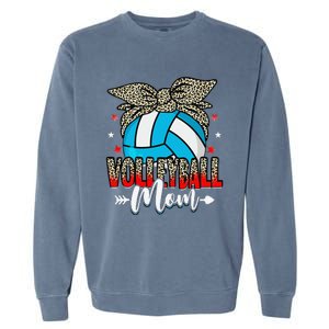 Volleyball Mom Life Game Day Leopard Cute Mother's Day Garment-Dyed Sweatshirt