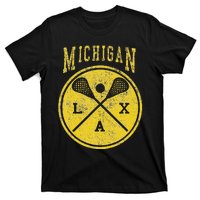 Vintage Michigan Lacrosse Distressed Lax T-Shirt