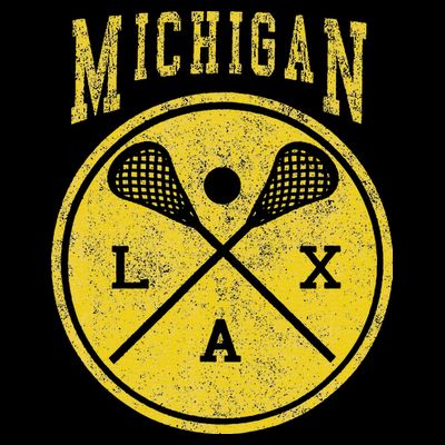 Vintage Michigan Lacrosse Distressed Lax T-Shirt