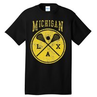 Vintage Michigan Lacrosse Distressed Lax Tall T-Shirt