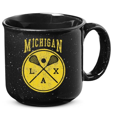 Vintage Michigan Lacrosse Distressed Lax 15oz Campfire Ceramic Mug