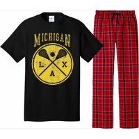 Vintage Michigan Lacrosse Distressed Lax Pajama Set