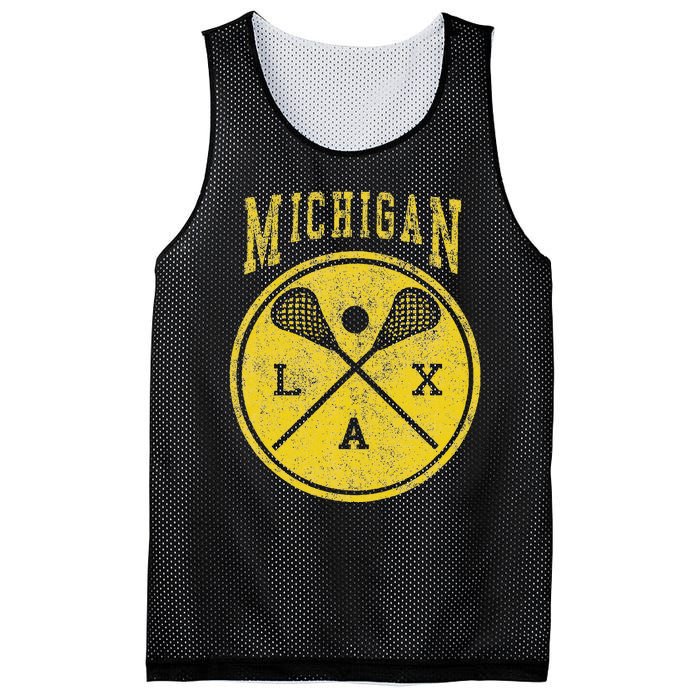 Vintage Michigan Lacrosse Distressed Lax Mesh Reversible Basketball Jersey Tank