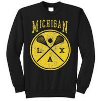 Vintage Michigan Lacrosse Distressed Lax Tall Sweatshirt