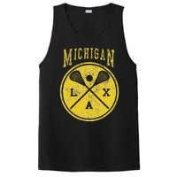 Vintage Michigan Lacrosse Distressed Lax PosiCharge Competitor Tank