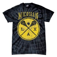 Vintage Michigan Lacrosse Distressed Lax Tie-Dye T-Shirt