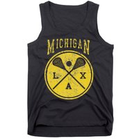 Vintage Michigan Lacrosse Distressed Lax Tank Top