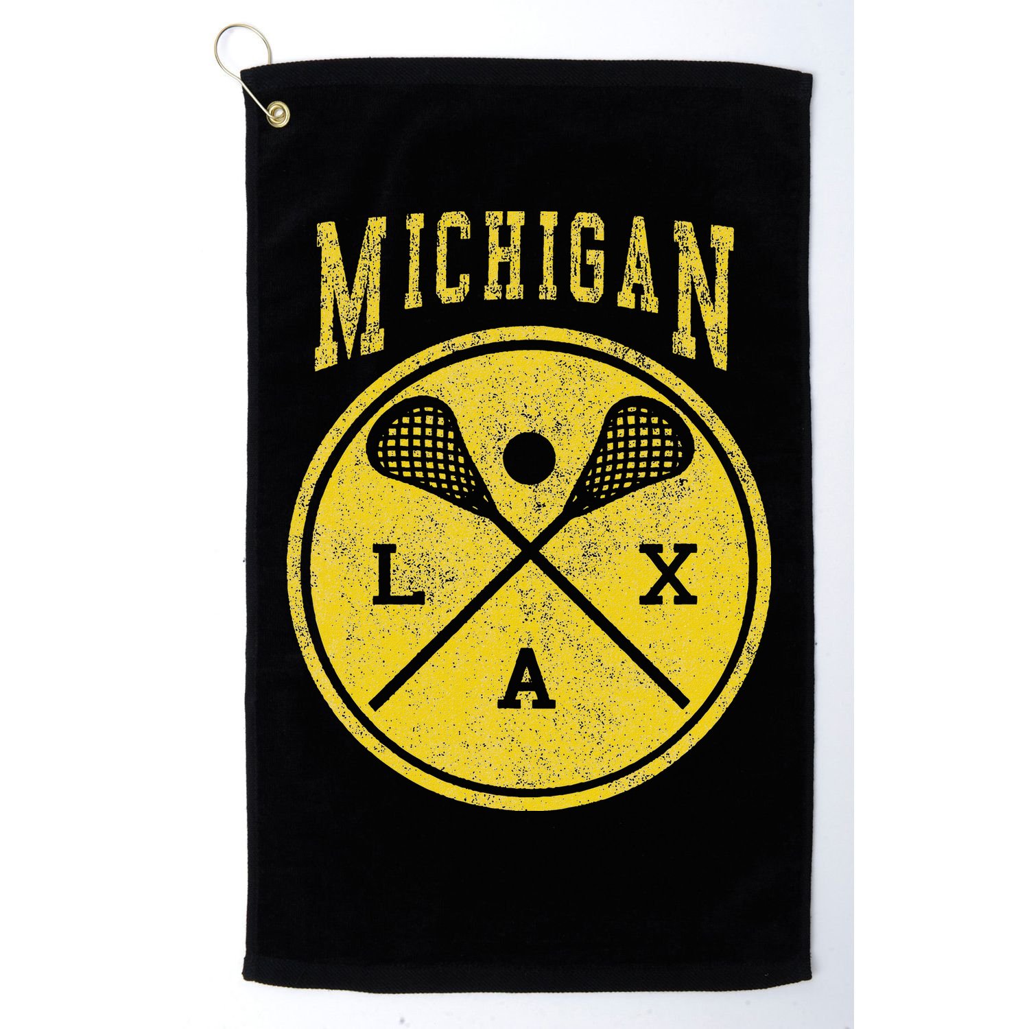 Vintage Michigan Lacrosse Distressed Lax Golf Towel