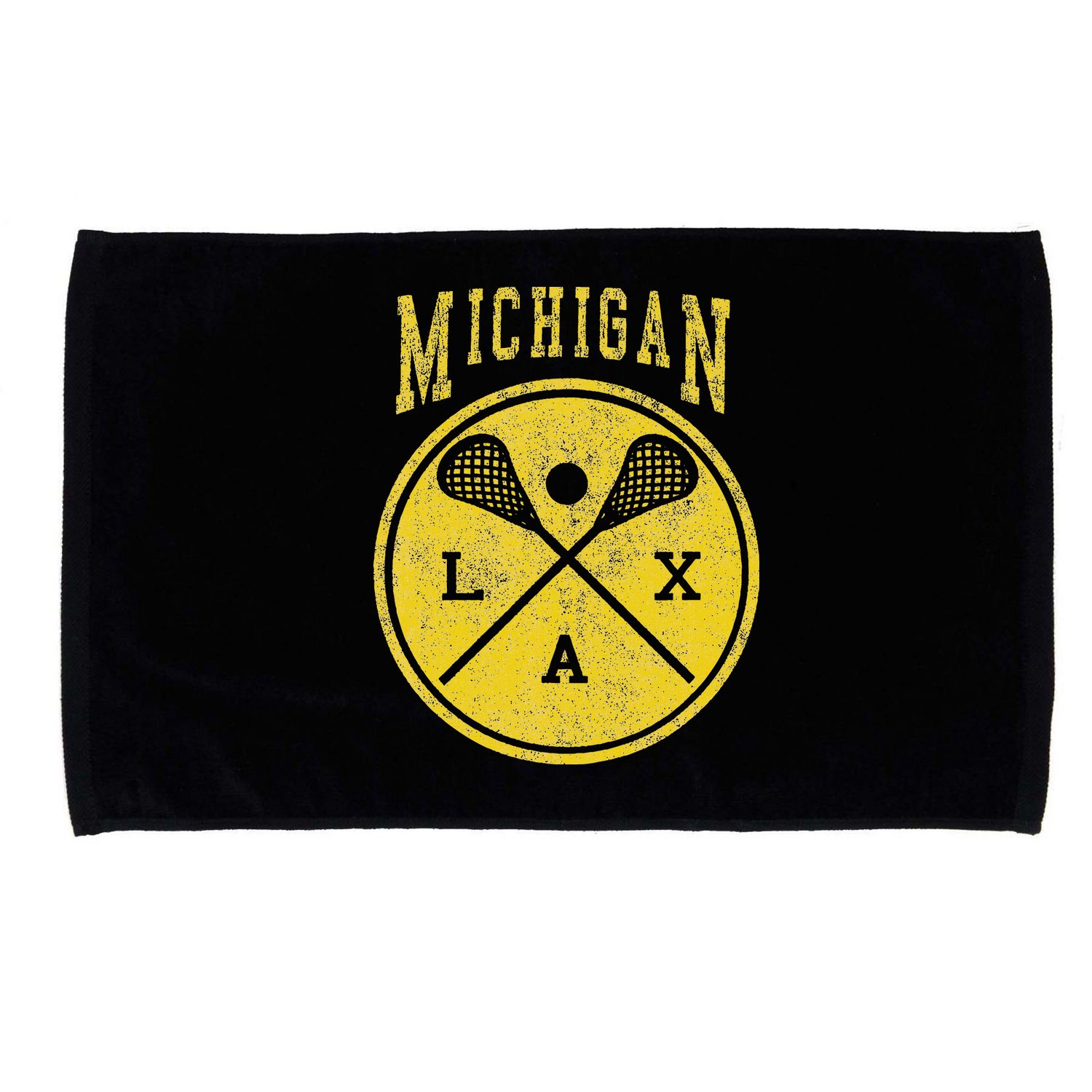 Vintage Michigan Lacrosse Distressed Lax Microfiber Hand Towel