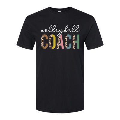 Volleyball Mom Leopard Volleyball Coach Team Gift Softstyle CVC T-Shirt