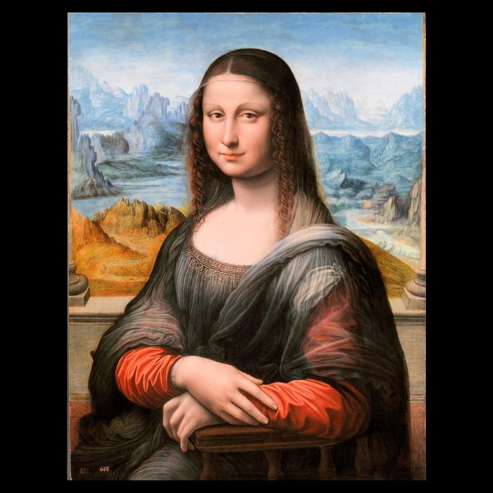 Vibrant Mona Lisa Drawstring Bag