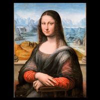 Vibrant Mona Lisa Flatbill Hat