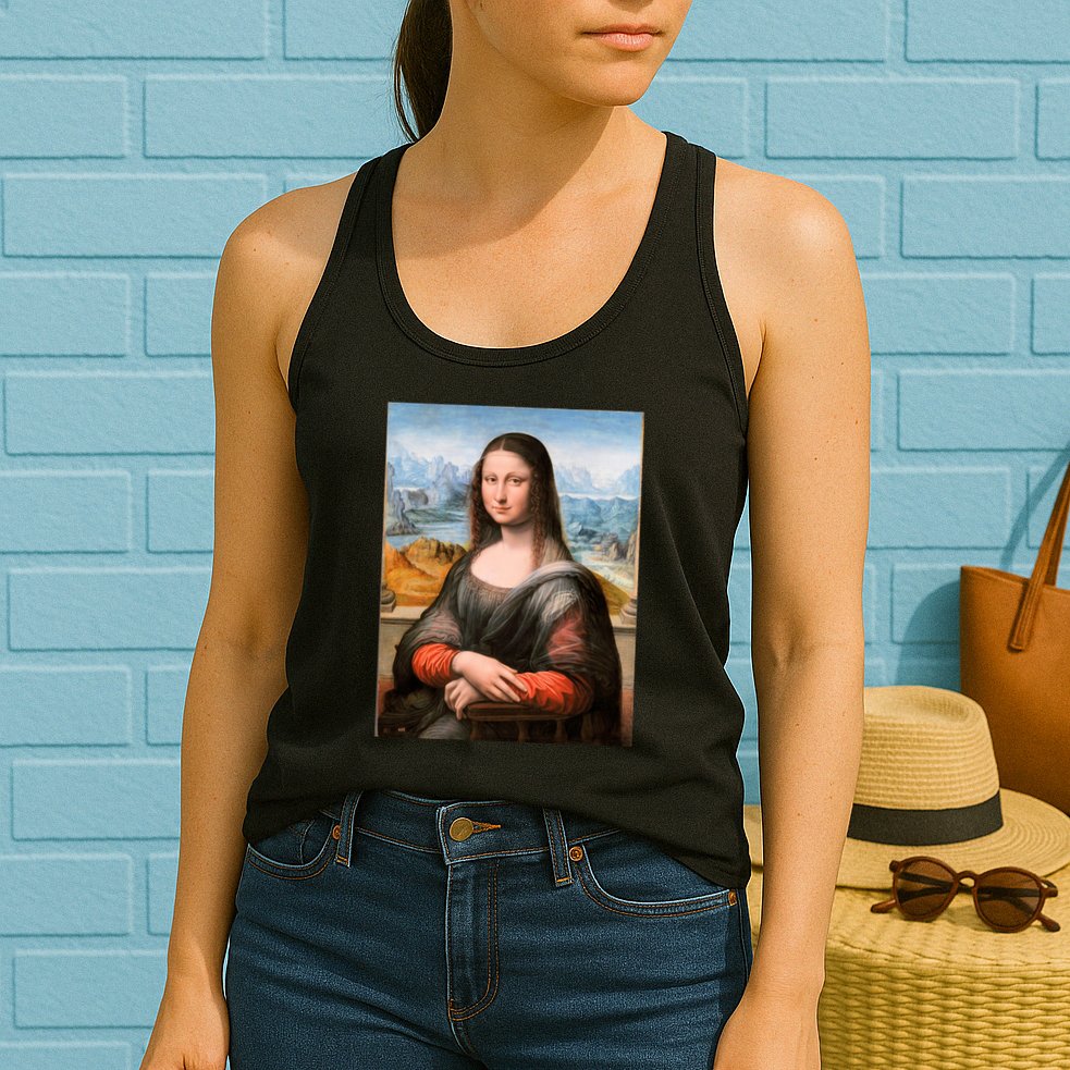 Vibrant Mona Lisa Womens Tank Top
