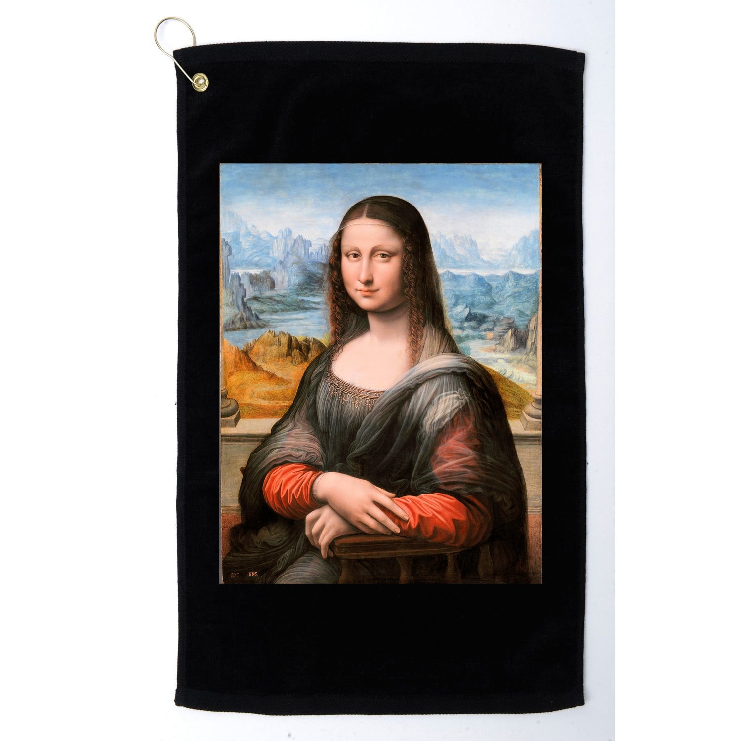 Vibrant Mona Lisa Golf Towel