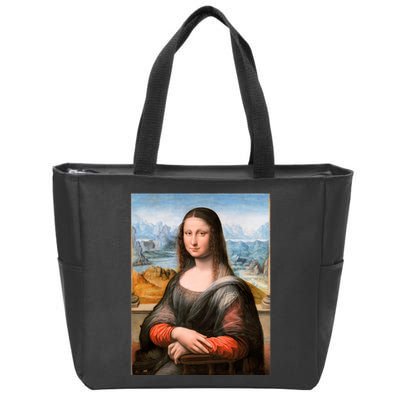 Vibrant Mona Lisa Zip Tote Bag