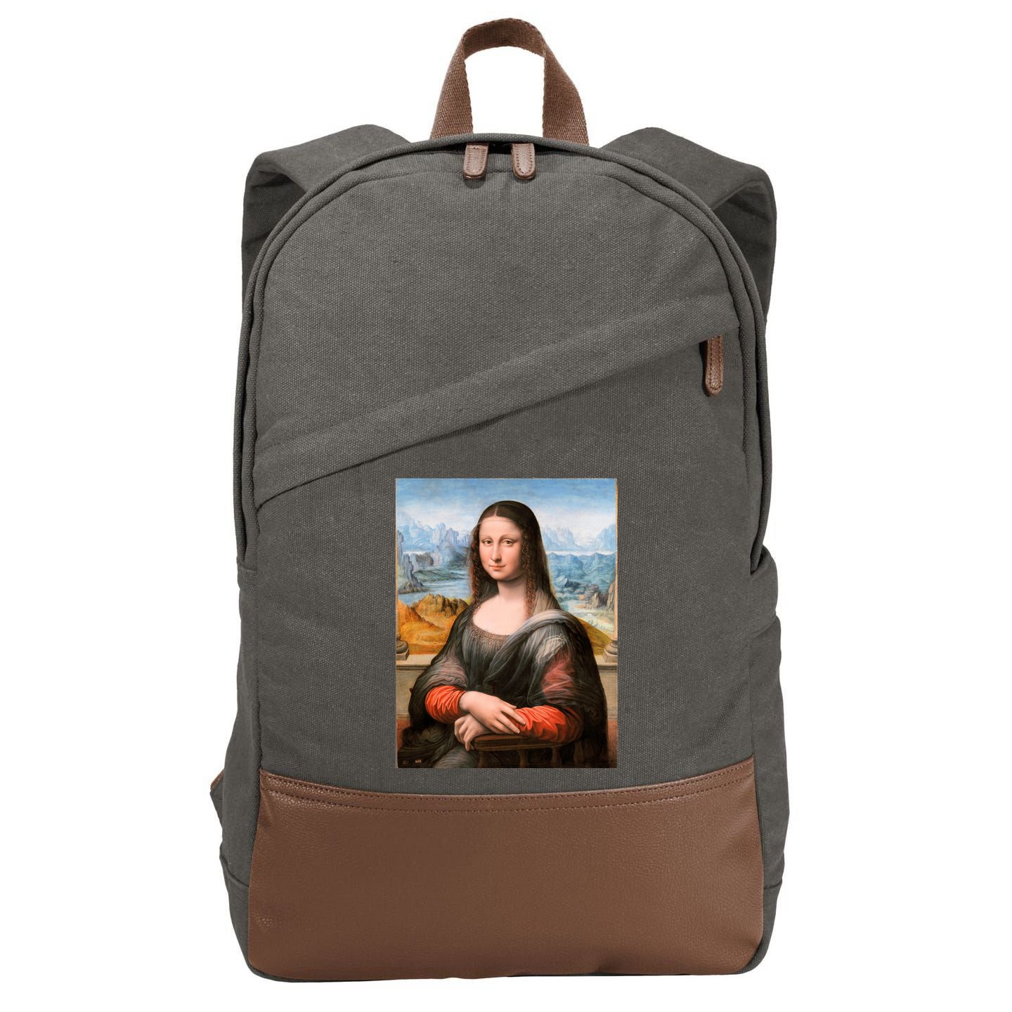 Vibrant Mona Lisa Cotton Canvas Backpack