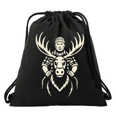 Vintage Moose Lumberjack Wilderness Adventure Drawstring Bag