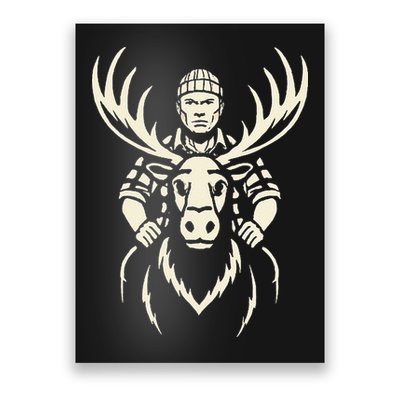 Vintage Moose Lumberjack Wilderness Adventure Poster
