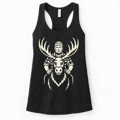 Vintage Moose Lumberjack Wilderness Adventure Womens Tank Top
