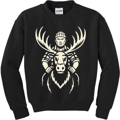 Vintage Moose Lumberjack Wilderness Adventure Kids Sweatshirt