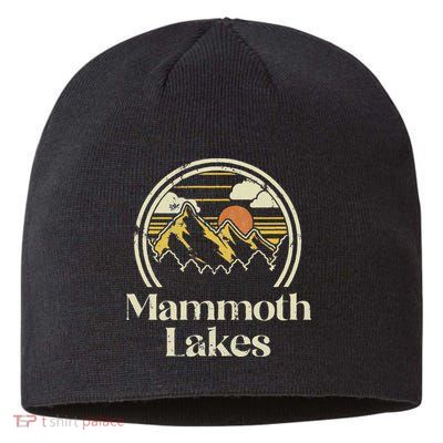Vintage Mammoth Lakes Mountains California Hiking Camp Retro Sustainable Beanie