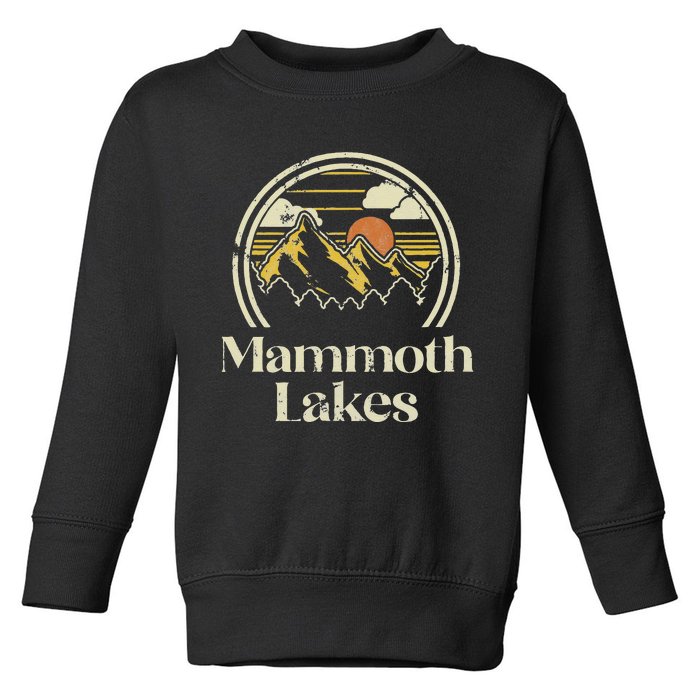 Vintage Mammoth Lakes Mountains California Hiking Camp Retro Toddler Sweatshirt