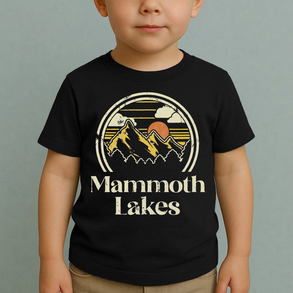 Vintage Mammoth Lakes Mountains California Hiking Camp Retro Toddler T-Shirt