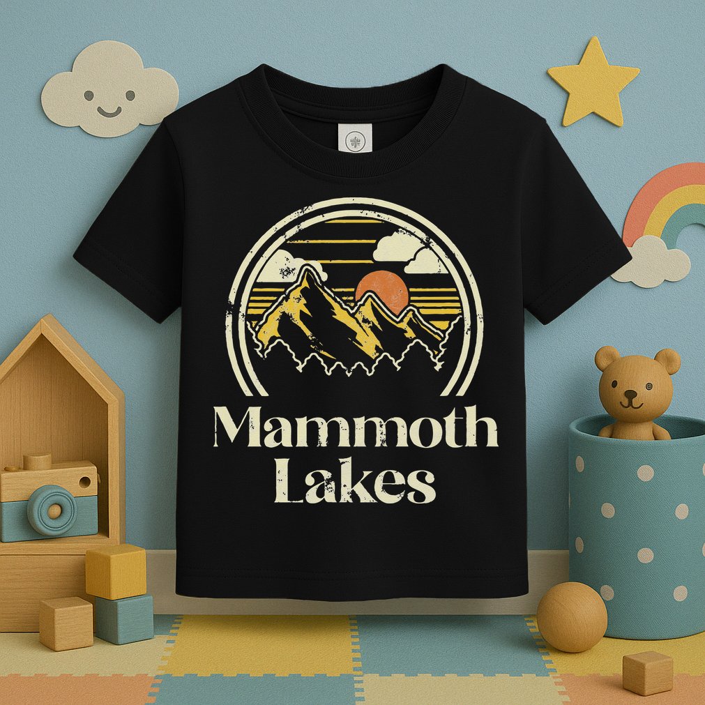 Vintage Mammoth Lakes Mountains California Hiking Camp Retro Toddler T-Shirt