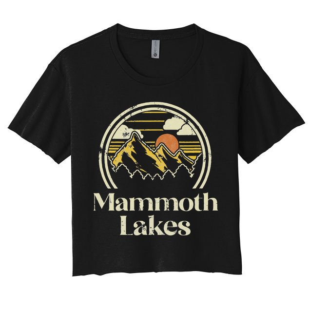 Vintage Mammoth Lakes Mountains California Hiking Camp Retro Crop Top