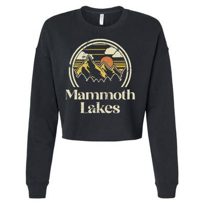 Vintage Mammoth Lakes Mountains California Hiking Camp Retro Cropped Pullover Crew