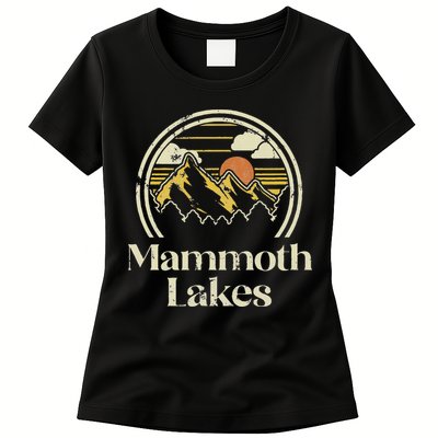 Vintage Mammoth Lakes Mountains California Hiking Camp Retro Womens T-Shirt