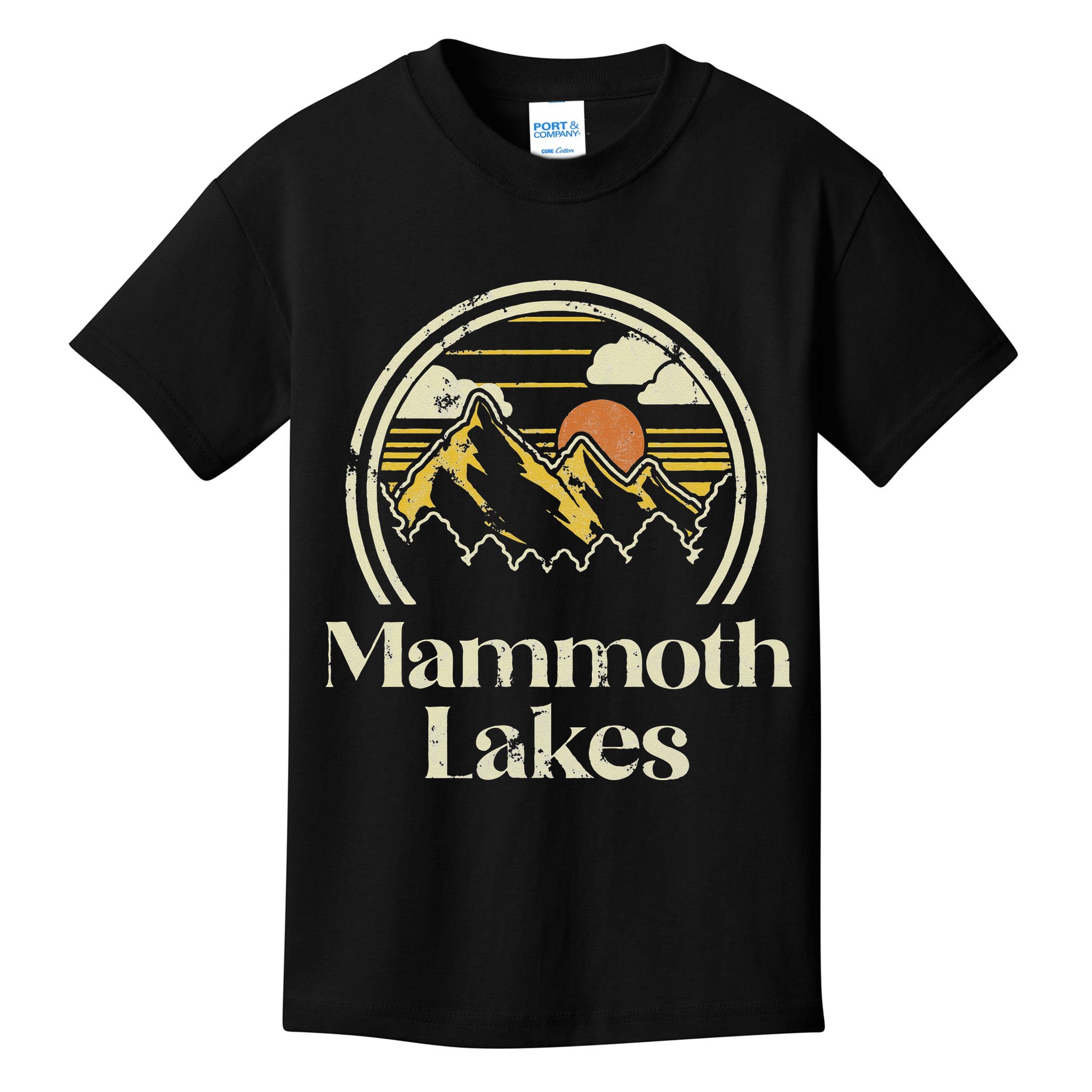 Vintage Mammoth Lakes Mountains California Hiking Camp Retro Kids T-Shirt