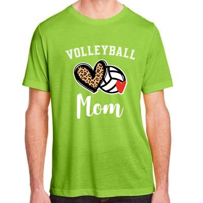 Volleyball Mom Leopard Heart Funny Gift Adult ChromaSoft Performance T-Shirt