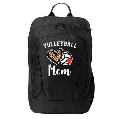 Volleyball Mom Leopard Heart Funny Gift City Backpack